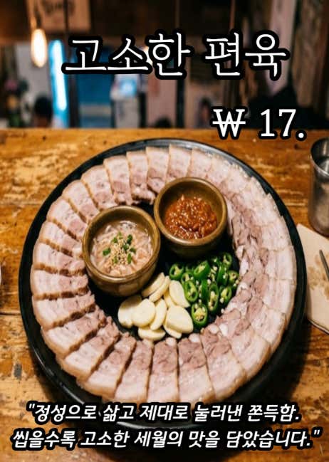 고소한 편육 (새우젓에 콕) 메뉴 사진(네이버)