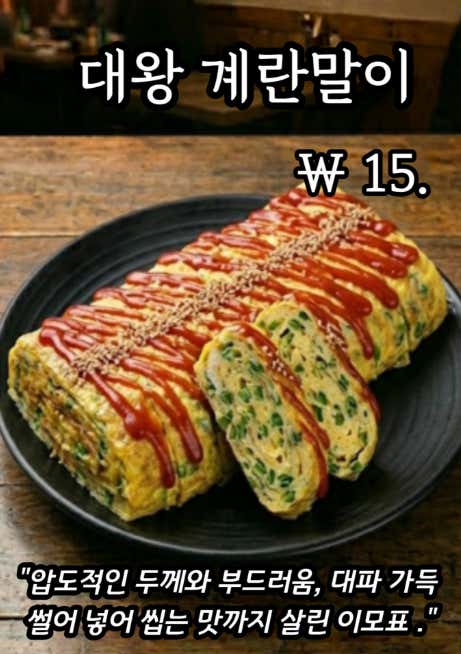 대왕 계란말이 (대파 탁탁 이모표) 메뉴 사진(네이버)