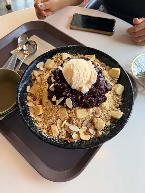눈꽃 인절미 빙수 메뉴 사진(네이버)