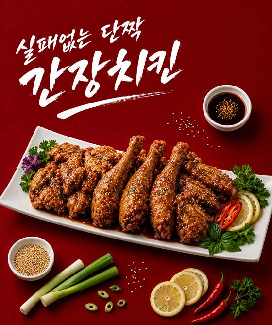 실패 없는 단짝 간장 치킨 메뉴 사진(네이버)