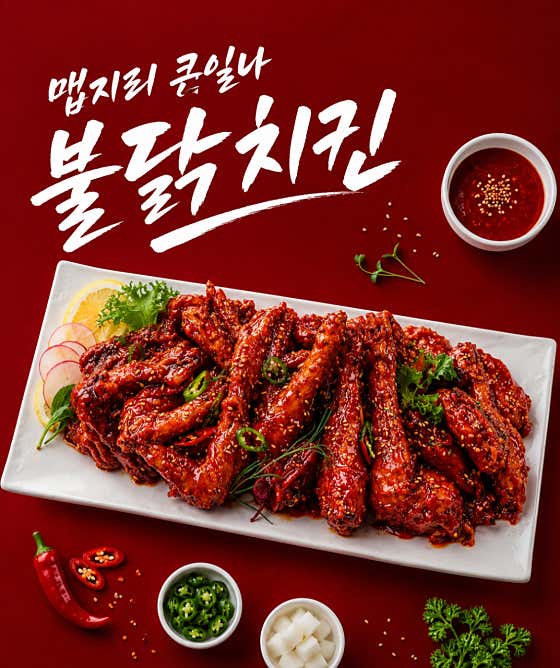 맵지리 큰일나 불닭 치킨 메뉴 사진(네이버)
