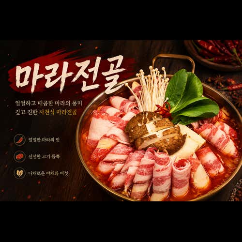 마라우삼겹 메뉴 사진(네이버)
