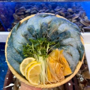 🦐 활! 생새우회 + 머리버터구이 메뉴 사진(네이버)