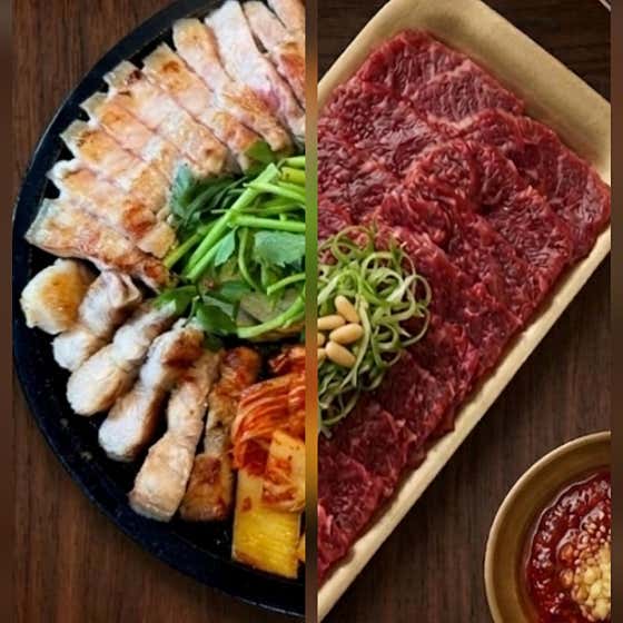 근본반판+한우육사시미 中 메뉴 사진(네이버)