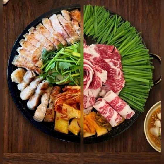 근본반판+한우차돌박이반판 메뉴 사진(네이버)