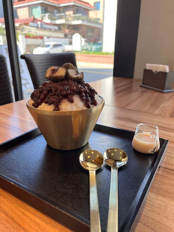 착한팥쥐네 꽁꽁 얼음 팥빙수 메뉴 사진(네이버)