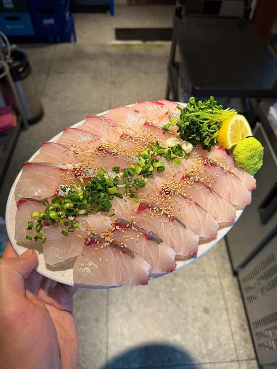 (한정)시마아지 사시미 메뉴 사진(네이버)