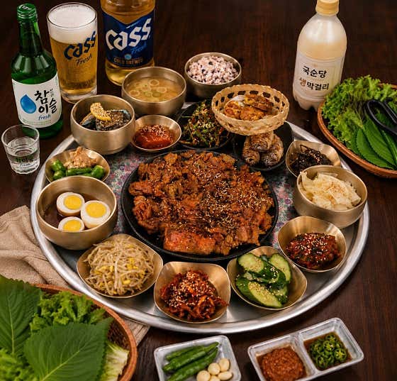 성인(술상차림) 메뉴 사진(네이버)