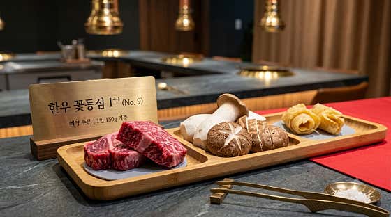 한우꽃등심 메뉴 사진(네이버)