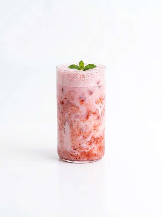 딸기라떼(ice only) 메뉴 사진(네이버)