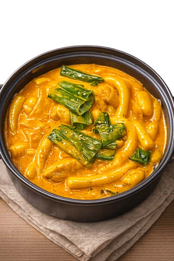 매콤한로제볶이에 치즈떡은국룰 메뉴 사진(네이버)