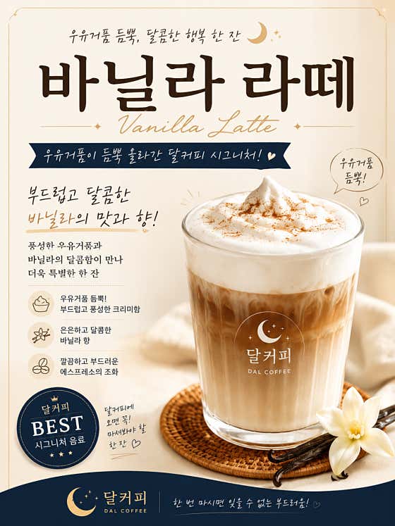 아이스 바닐라 라떼 메뉴 사진(네이버)