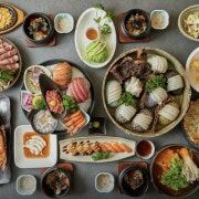 [광어 포함 풀세트]런치정식세트 4인 메뉴 사진(네이버)