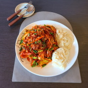 골벵이무침+소면 메뉴 사진(네이버)