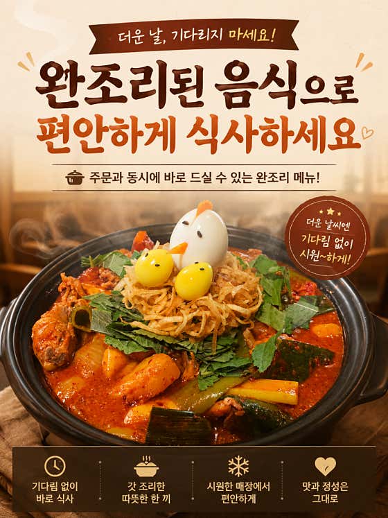 무더운날 완조리로 나와 더 시원하게 메뉴 사진(네이버)