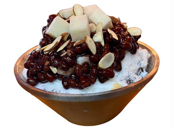 눈꽃 우유 팥빙수 메뉴 사진(네이버)