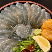 수조에서 직접 꺼낸 생새우회 500g 메뉴 사진(네이버)
