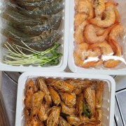 새우구이+새우회 +머리버터구이 메뉴 사진(네이버)