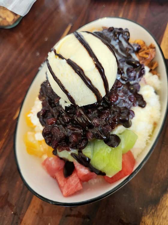 눈꽃팥빙수 메뉴 사진(네이버)