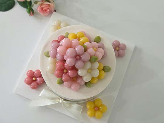 매화꽃송편떡케이크 메뉴 사진(네이버)