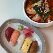 (점심) 초밥5p + 오순찌라면 세트 메뉴 사진(네이버)