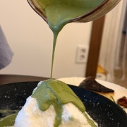 코코넛말차빙수 메뉴 사진(네이버)