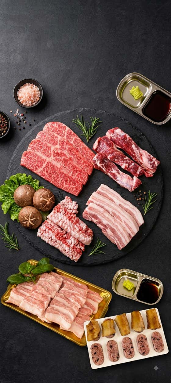 항껍 모둠세트(500g)+초밥 메뉴 사진(네이버)