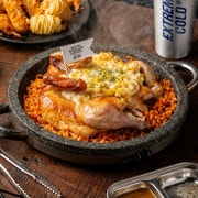 (시그니처) 불닭콘치즈바베큐통닭 메뉴 사진(네이버)