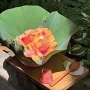 복숭아 연잎 빙수 메뉴 사진(네이버)