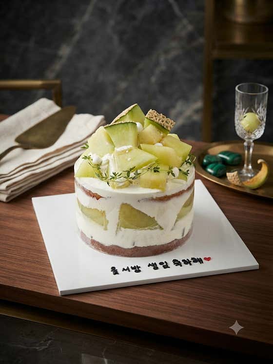 메론 생과일 케이크 메뉴 사진(네이버)
