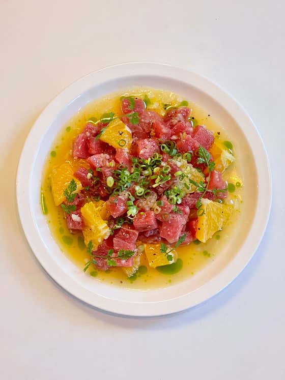 유자 참치 세비체 메뉴 사진(네이버)