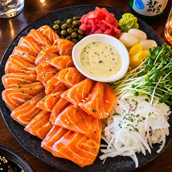 연어사시미 메뉴 사진(네이버)