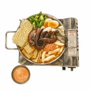 돌문어 명란 로제 즉석떡볶이 메뉴 사진(네이버)