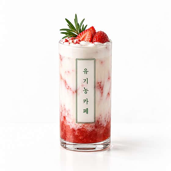 딸기라떼(ICED) 메뉴 사진(네이버)