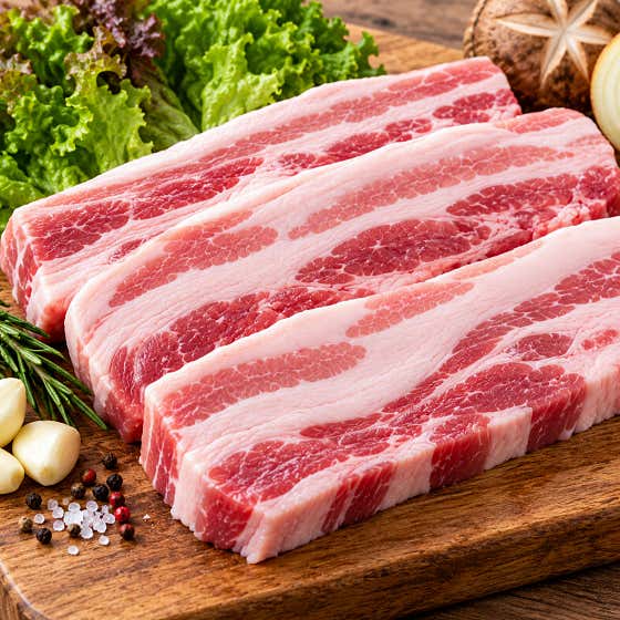 삼겹살 100g 메뉴 사진(네이버)