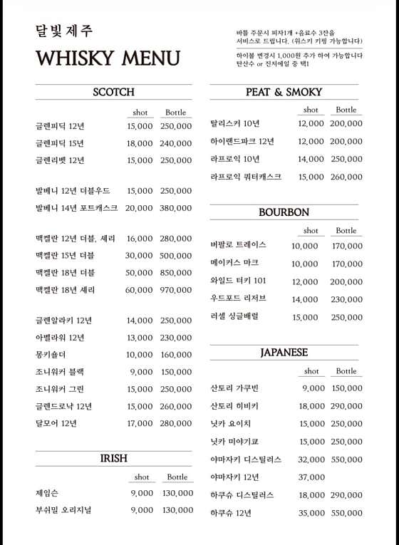 위스키&하이볼 메뉴 사진(네이버)
