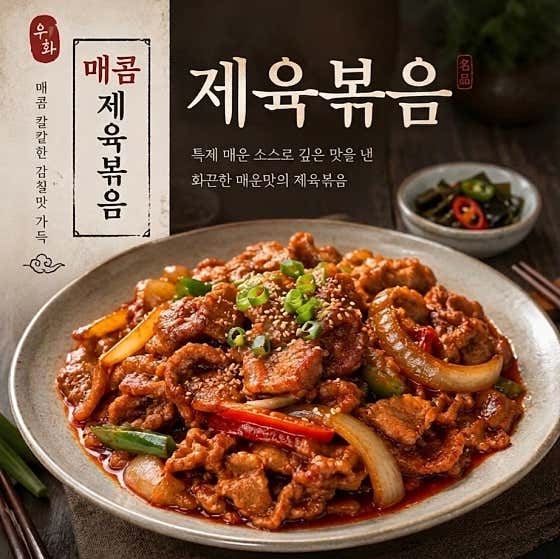 매콤 제육볶음 메뉴 사진(네이버)