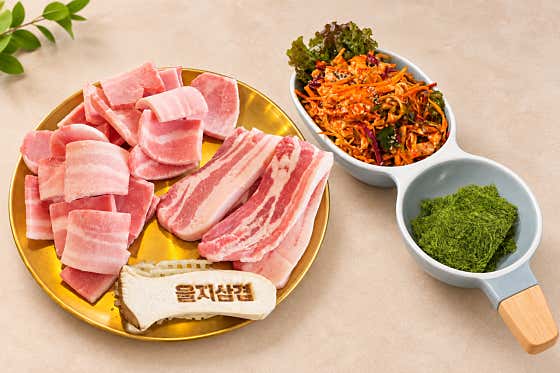 [대표]생삼겹살+약돌냉삼+골뱅이무침 메뉴 사진(네이버)