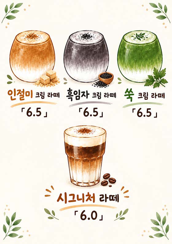 크림라떼 메뉴 사진(네이버)