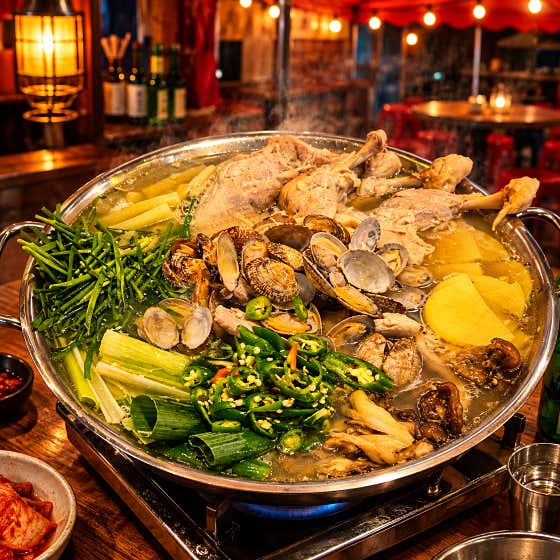 ❤️닭 통다리 바지락탕 2인분 메뉴 사진(네이버)