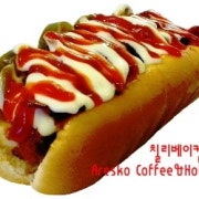 칠리베이컨판듀 핫도그 메뉴 사진(네이버)
