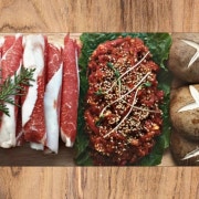 일등차돌삼합(차돌+육회+키조개,표고) 메뉴 사진(네이버)
