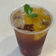 복숭아 아이스티 (only ice) 메뉴 사진(네이버)