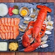 랍스타 + 조개찜 + 연어사시미 메뉴 사진(네이버)