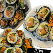 김밥(야채/묵은지스팸/치즈/유부) 메뉴 사진(네이버)