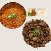 석쇠 돼지불고기와 야채쫄면 메뉴 사진(네이버)