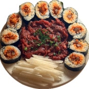 육회&낙지젓갈김밥 메뉴 사진(네이버)