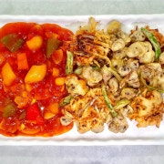 여수 꼬막탕수육(+멸치,진미채) 메뉴 사진(네이버)