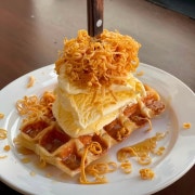 😍브라운치즈와플+바닐라아이스크림😍 메뉴 사진(네이버)