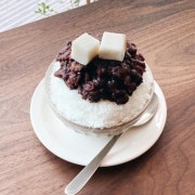 밀크 팥빙수(국산 팥100%) 메뉴 사진(네이버)